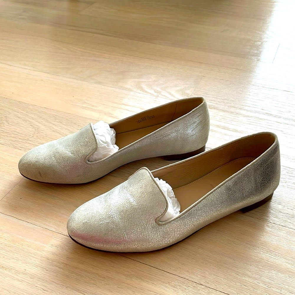COPY - JCrew Cleo Metallic suede loafers size 6